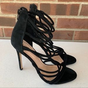 Aldo black high heel strap sandals ankle strap